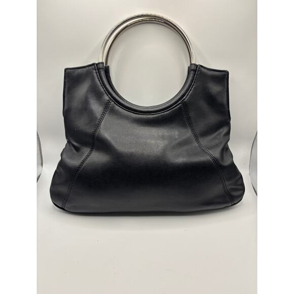 Adorable Black Clutch with Silver Handles - Picture 1 of 5